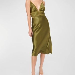 Cami NYC Bibiana silk dress in tea leaf sz - 6